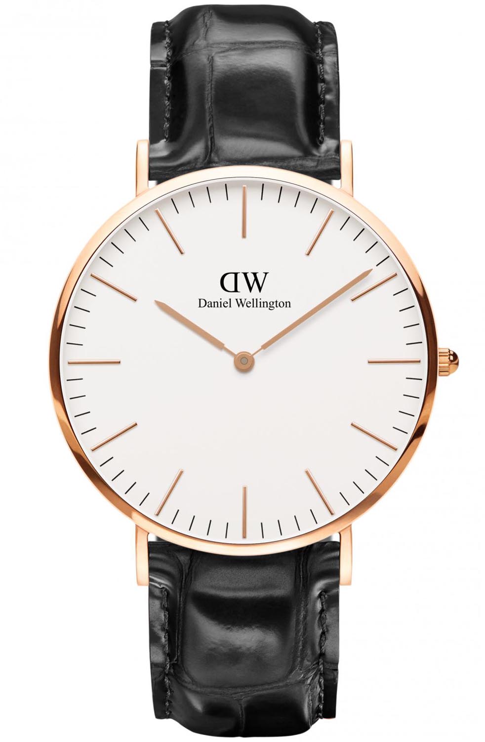 Daniel Wellington Classic Reading Herreklokke i rosegull med sort lærreim -  Kvarts - Rosegull - Herreklokker - Skinn - Mineral
