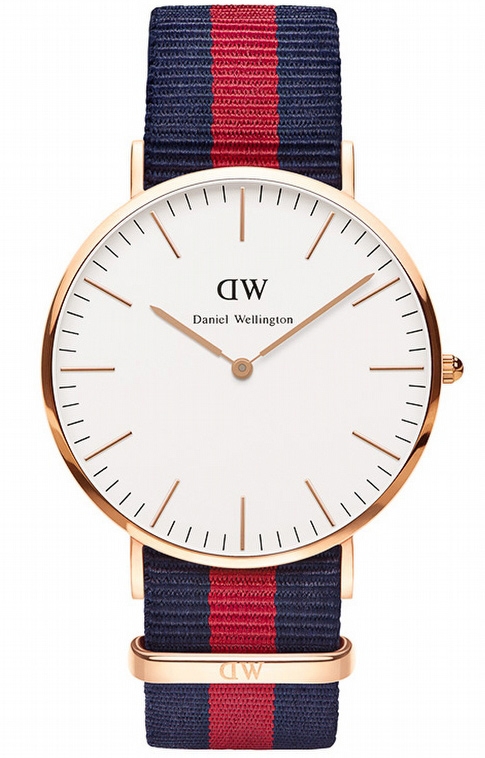 Daniel Wellington Classic Oxford DW00100001 -  Kvarts - Rosegull - Herreklokker - Stoff - Mineral