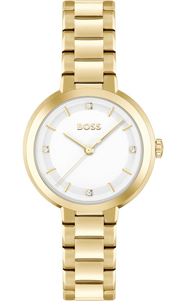 BOSS Sena 1502758 -  Kvarts - Gull - Dameklokker - Rustfritt stål - ledd m/pin - Mineral