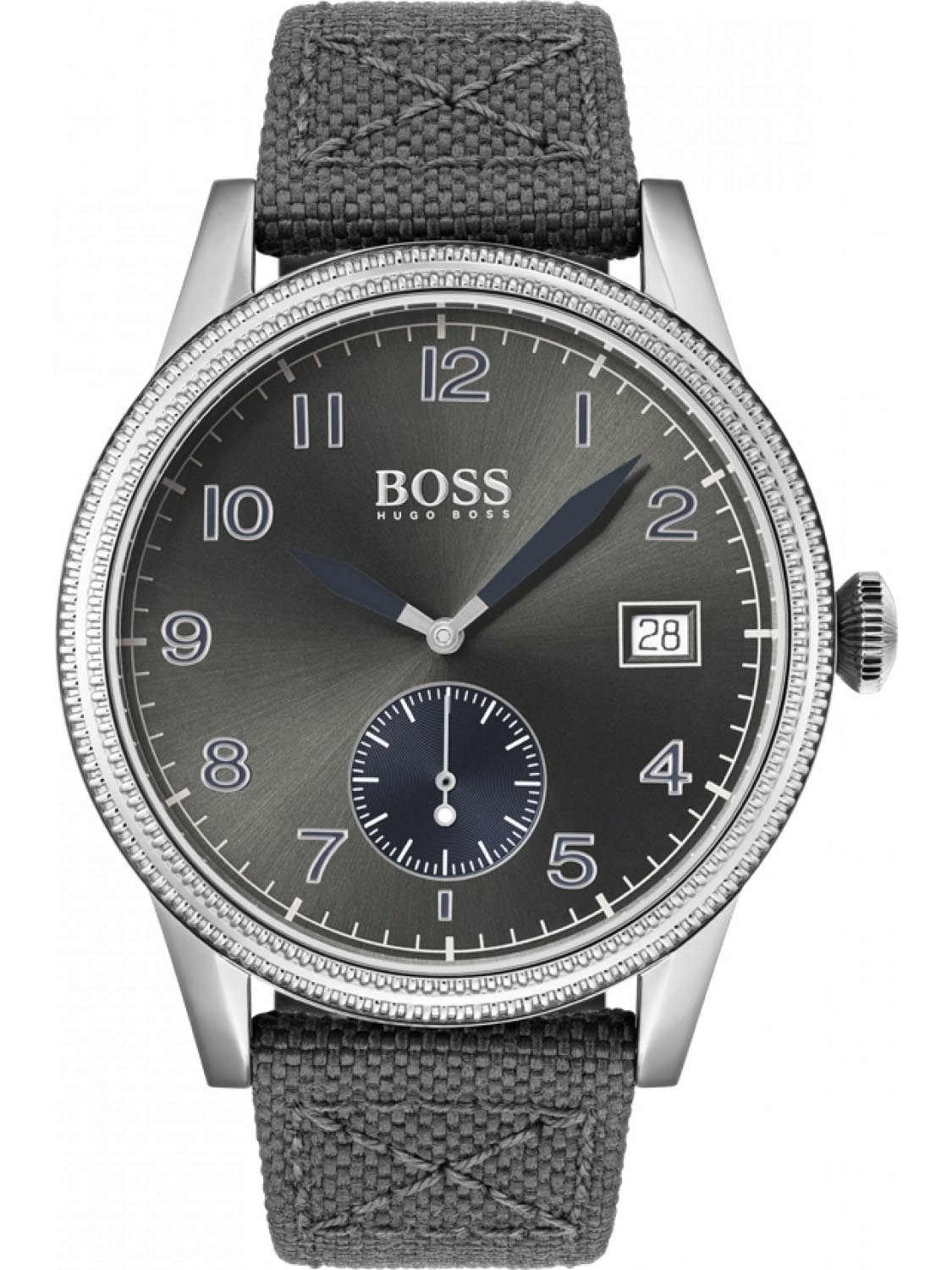 BOSS Legacy 1513683 -  Kvarts - Sølv - Herreklokker - Skinn - Mineral