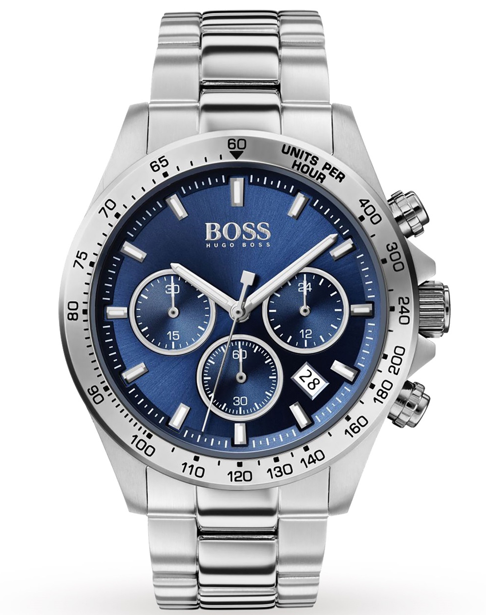 BOSS Black Hero Sports 1513755 -  Kvarts - Sølv - Herreklokker - Rustfritt stål - ledd m/pin - Mineral