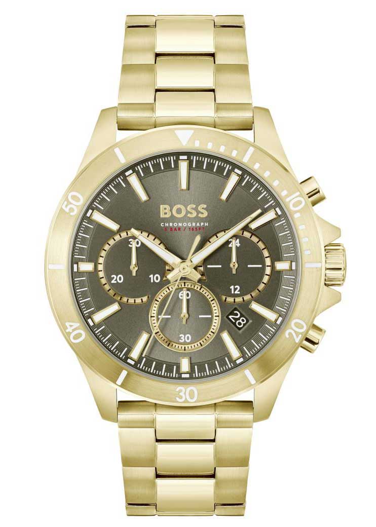Hugo Boss, Herreklokke med gullfarget stållenke