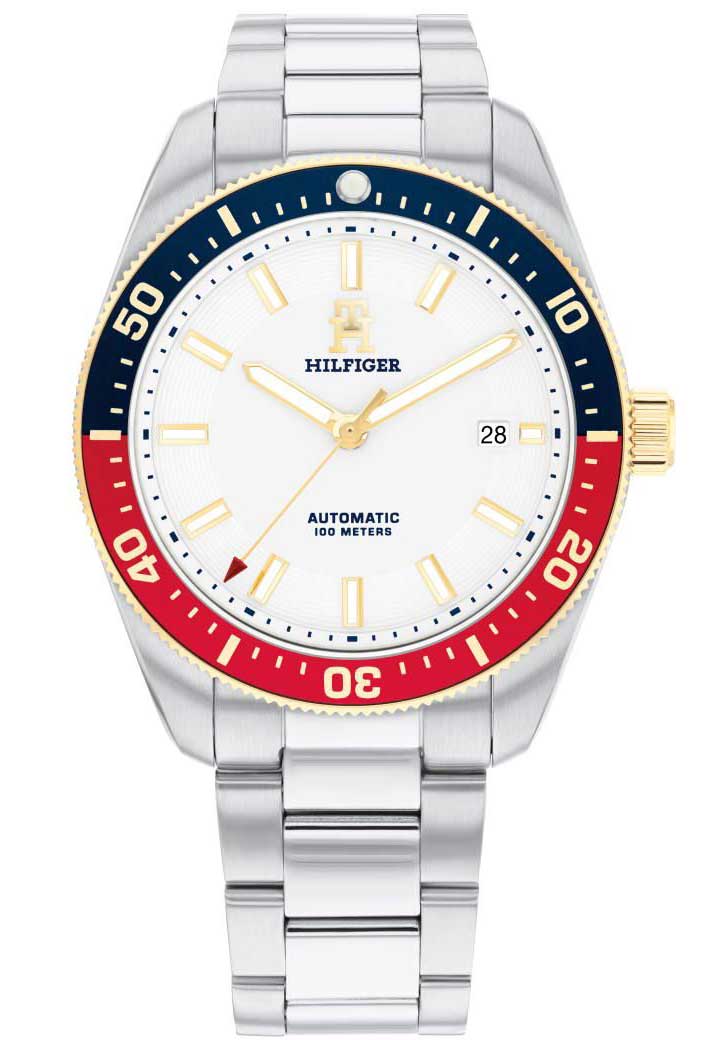 Tommy Hilfiger TH85 Automatic 1710551 -  Automatisk - Sølv - Herreklokker - Rustfritt stål - ledd m/pin - Mineral