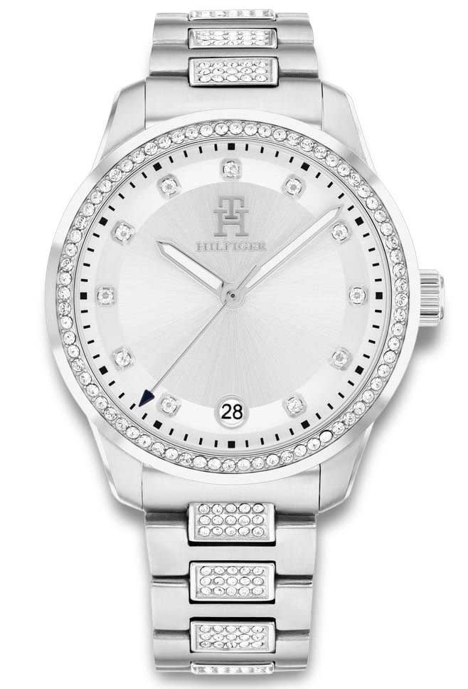 Tommy Hilfiger TH85 Crystals 1782757 -  Kvarts - Sølv - Dameklokker - Rustfritt stål - ledd m/pin - Mineral
