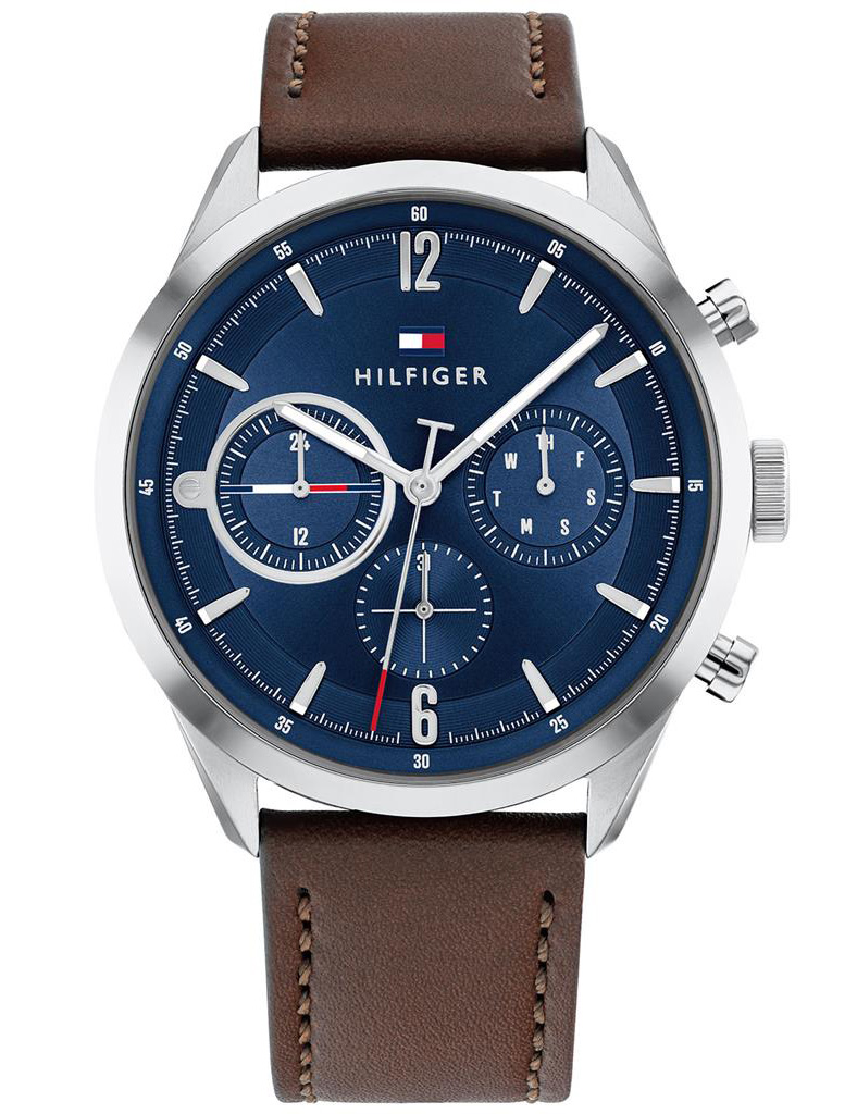 Tommy Hilfiger 1791940 -  Kvarts - Sølv - Herreklokker - Skinn - Mineral