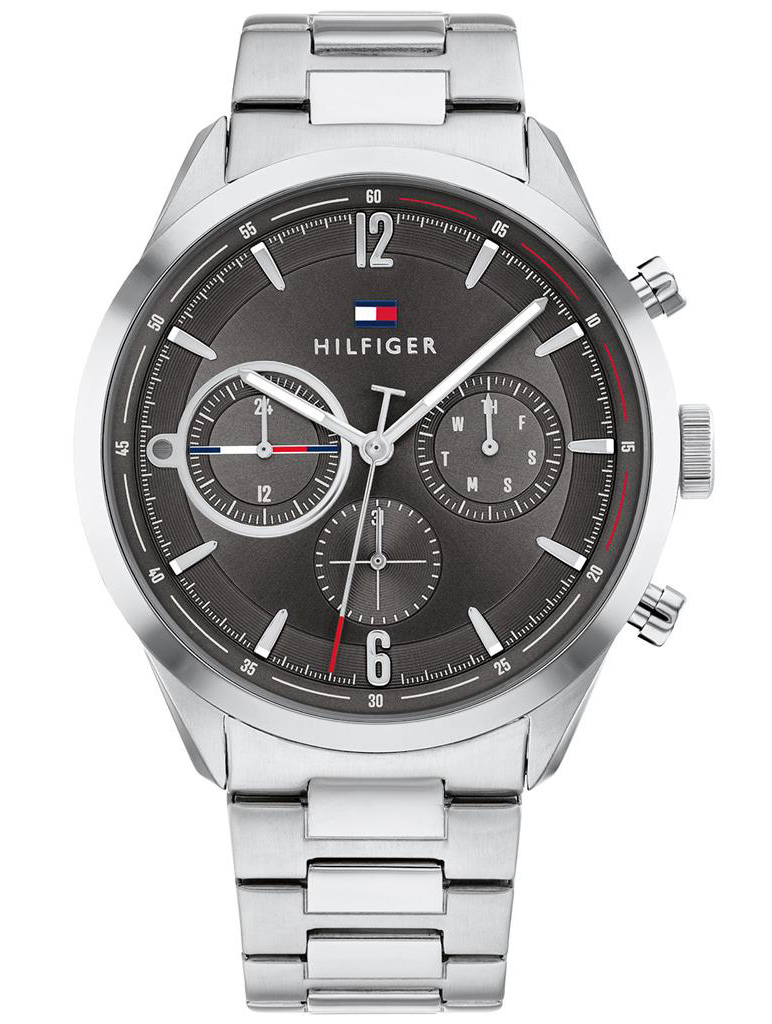 Tommy Hilfiger 1791943 -  Kvarts - Sølv - Herreklokker - Rustfritt stål - ledd m/pin - Mineral