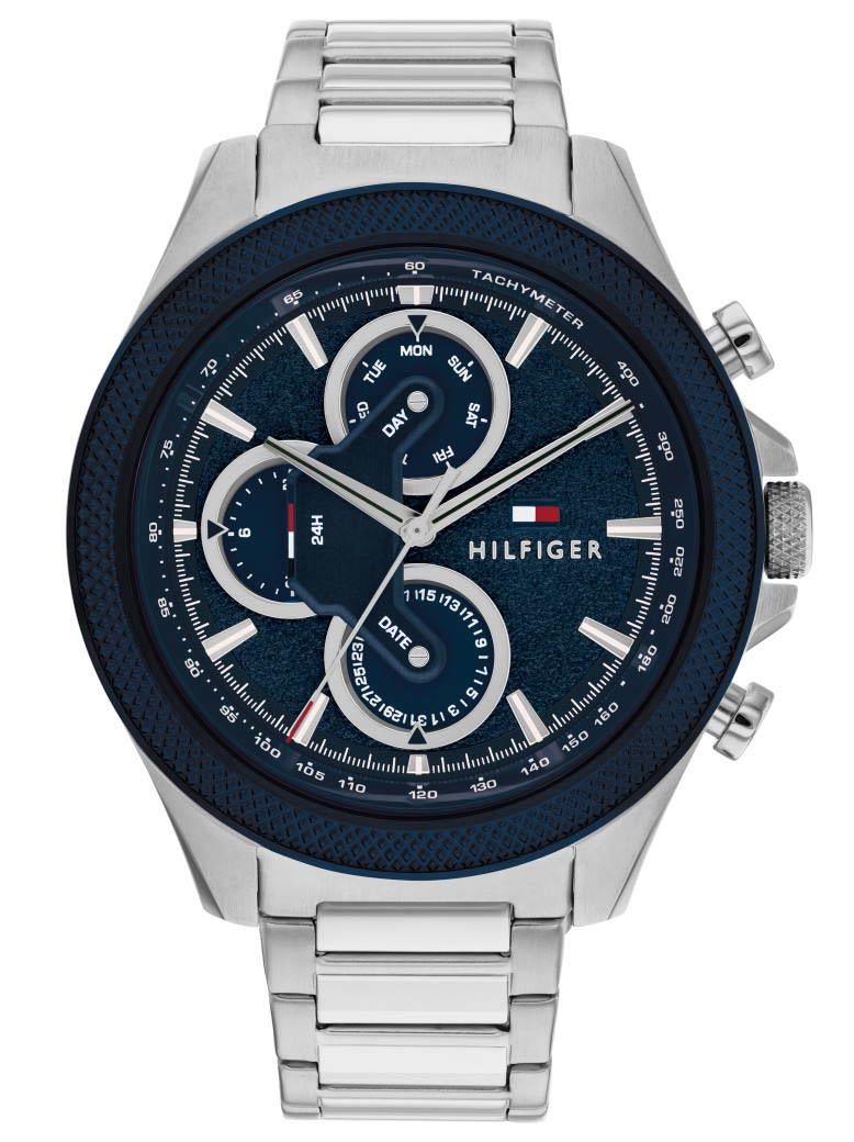 Tommy Hilfiger Clark 1792080 -  Kvarts - Sølv - Herreklokker - Rustfritt stål - ledd m/pin - Mineral