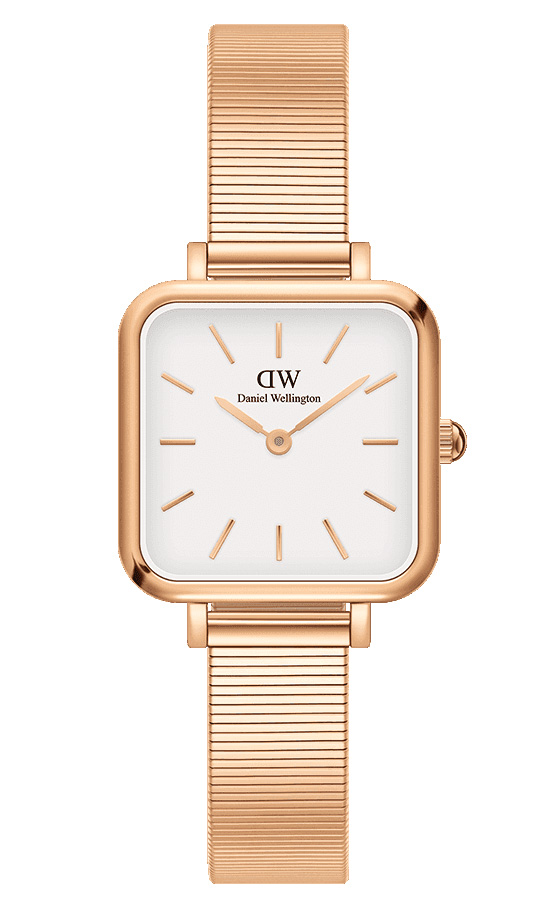 Daniel Wellington Quadro Studio DW00100517 -  Kvarts - Rosegull - Dameklokker - Rustfritt stål - ledd m/pin - Mineral