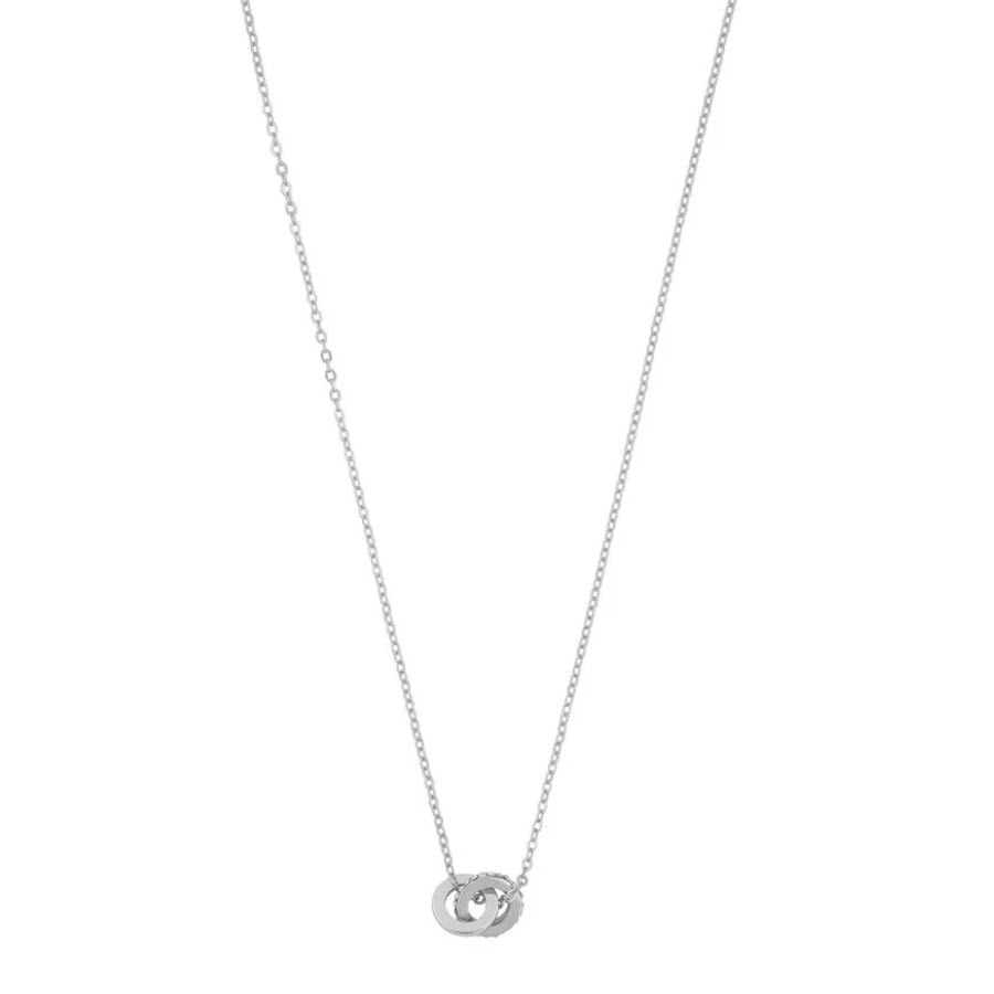 Snö Of Sweden Connected Pendant Necklace Silver/Clear 42cm
