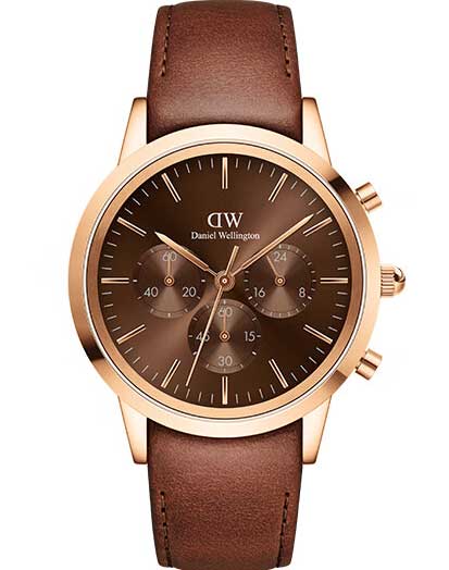 Daniel Wellington DW Watch Iconic Chronograph St Mawes Amber RG 42mm Rose Gold