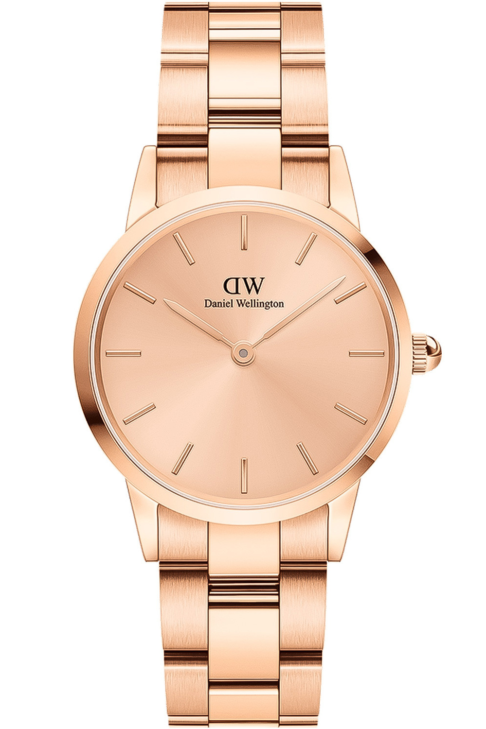 Daniel Wellington Iconic Link Unitone 28mm Rose Gold DW00100401 -  Kvarts - Rosegull - Dameklokker - Rustfritt stål - ledd m/skrue - Mineral