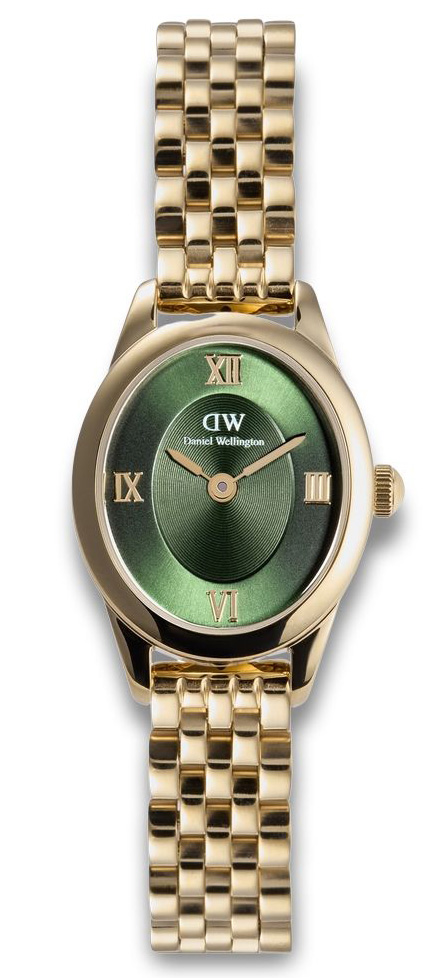 Daniel Wellington Oval Ophelia Mini Emerald Gold DW00100804 -  Kvarts - Gull - Dameklokker - Rustfritt stål - ledd m/pin - Mineral