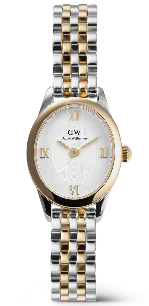 Daniel Wellington Oval Ophelia Mini Two Tone Gold DW00100811 -  Kvarts - Sølv - Dameklokker - Rustfritt stål - ledd m/pin - Mineral