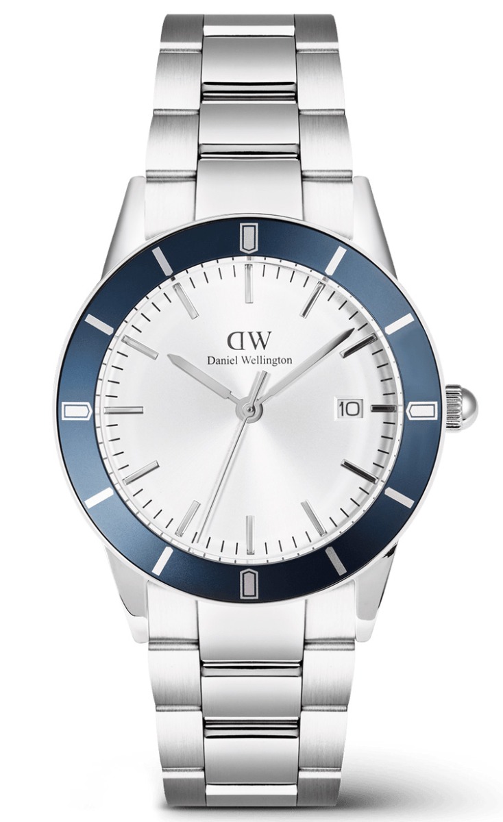 Daniel Wellington DW Watch Iconic Paradigma Link Blue Bezel Silver 40mm