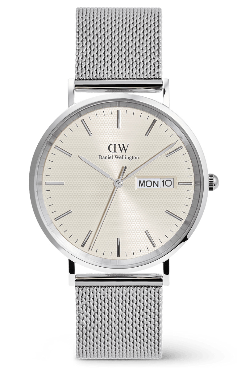 Daniel Wellington Classic Day Display Sterling Champagne DW00100828 -  Kvarts - Sølv - Herreklokker - Meshlenke - Mineral