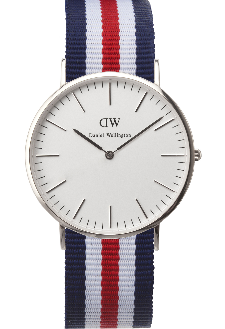 Daniel Wellington Canterbury Silver 0202DW -  Kvarts - Sølv - Herreklokker - Stoff - Mineral