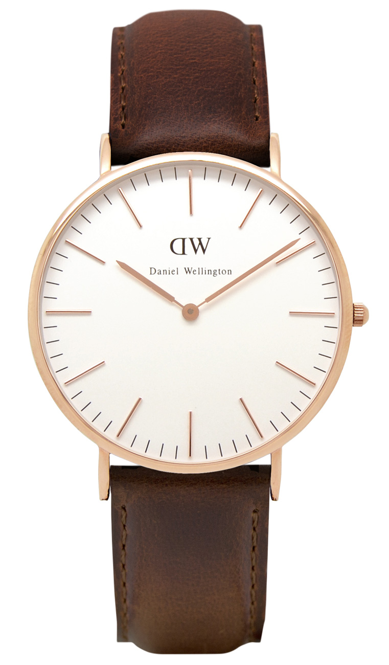 Daniel Wellington Classic Bristol Herreklokke, Rosé gull, 40mm -  Kvarts - Rosegull - Herreklokker - Skinn - Mineral