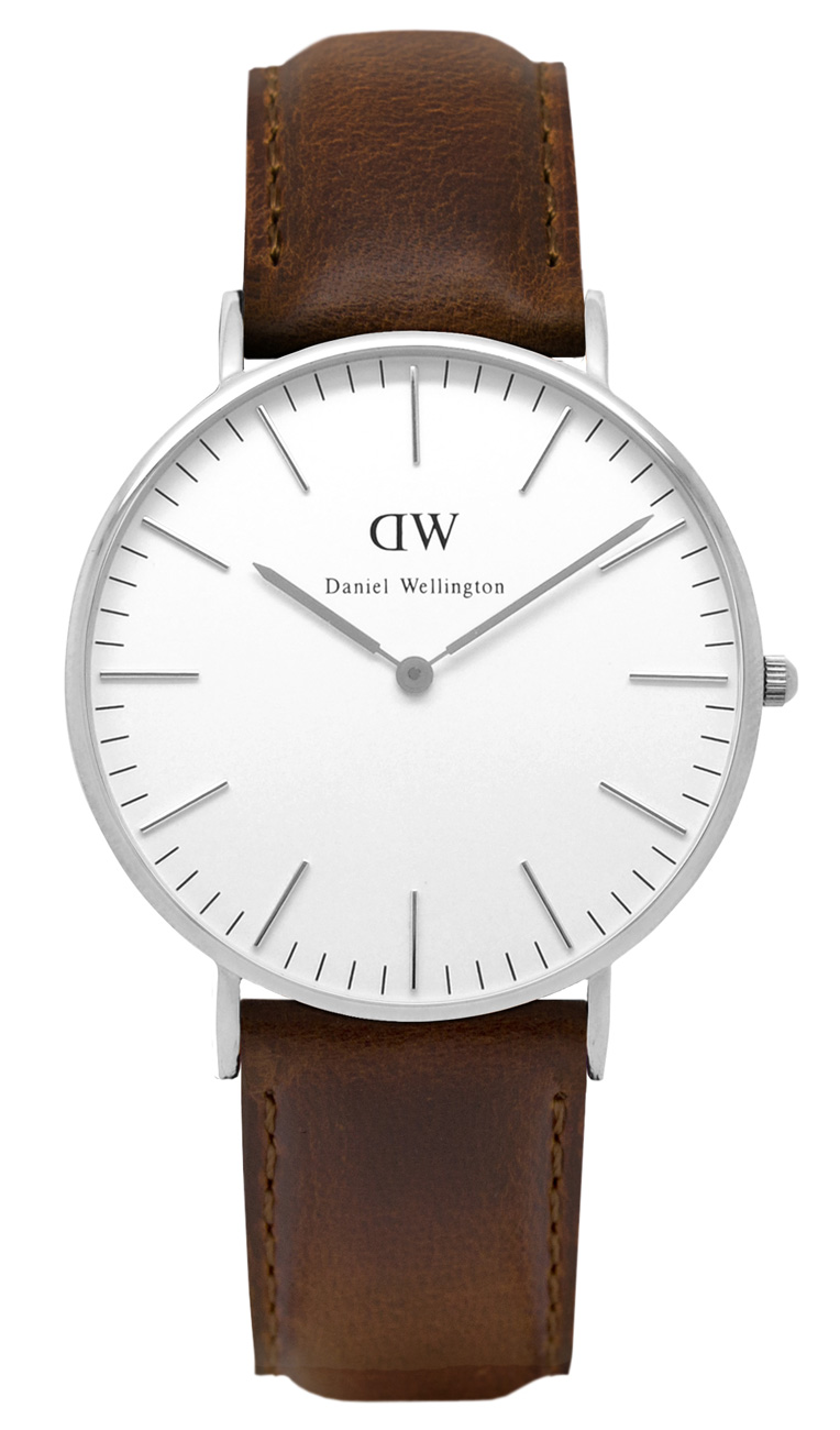 Daniel Wellington Classic Bristol Dameklokke, Sølv, 36mm -  Kvarts - Sølv - Dameklokker - Skinn - Mineral
