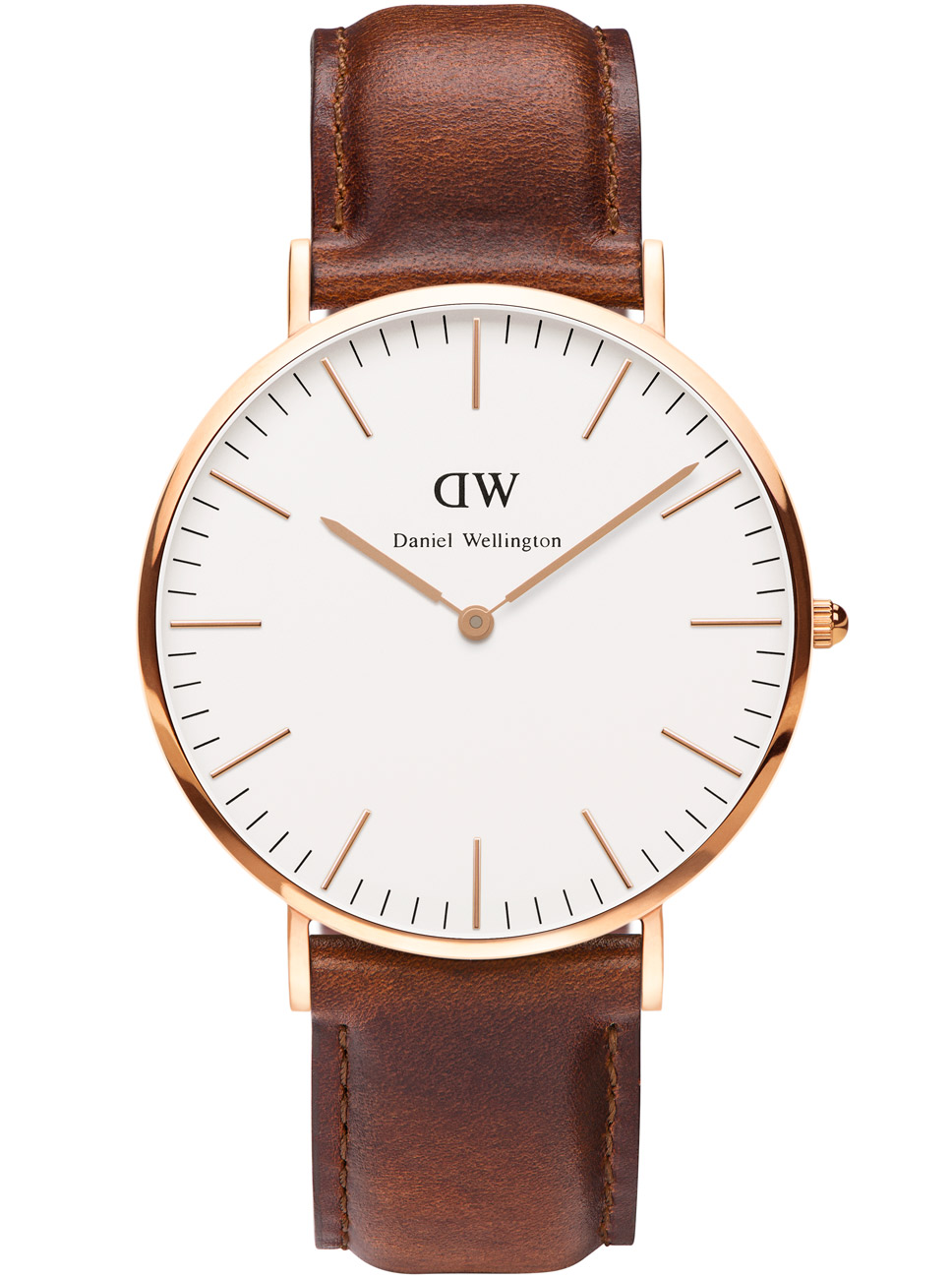 Daniel Wellington Classic St Mawes Herreklokke, Rosé gull, 40mm -  Kvarts - Rosegull - Herreklokker - Skinn - Mineral