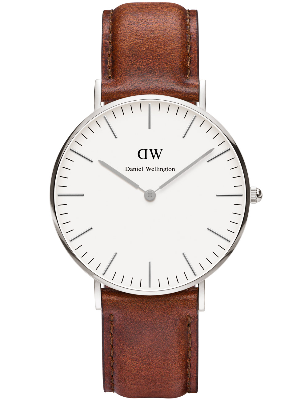 Daniel Wellington Classic St Mawes Dameklokke, Sølv, 36mm -  Kvarts - Sølv - Dameklokker - Skinn - Mineral