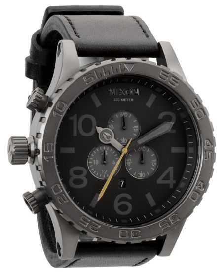 Nixon 51-30 Chrono Leather All Gunmetal/Black A124-680 RIP