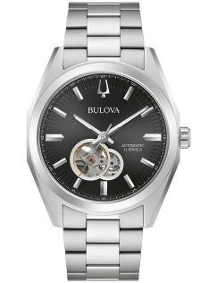 bulova Surveyor automatisk herreur med synlig urverk og sort urskive | 96A270
