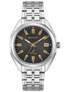 Elegant herreur fra Bulova med høy presisjons quartzverk og gulldetaljer - Jet Star vintage design | 96B415