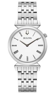 Bulova Regatta dameklokke med romerske tall og slank stålkasse | 96L275