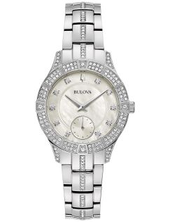Bulova Phantom dameklokke med perlemorskive, krystaller og liten sekundviser | 96L291