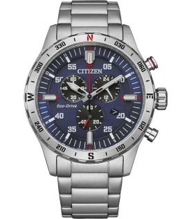 Citizen Eco-Drive kronograf med kompass | Sport design med blå urskive | AT2520-89L
