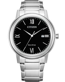 Citizen Eco-Drive herreur med sort urskive og romertall | AW1670-82E