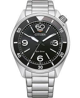 Citizen Eco-Drive herreur i rustfritt stål med J810 urverk og dreibar bezel | AW1710-80E