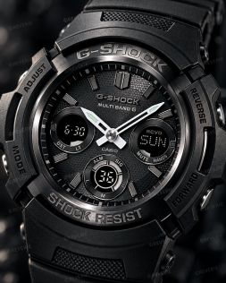 Svart Casio G-Shock dykkerklokke med solenergi, radiostyring og 200m vanntetthet i 46mm 