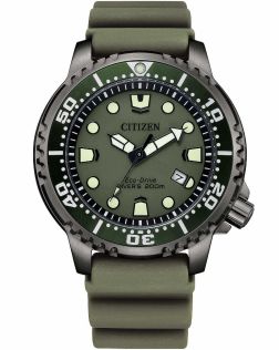 Citizen Promaster Marine Eco-Drive dykkerklokke i militærgrønn | BN0157-11X