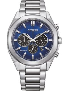 Citizen Eco-Drive kronograf i stål med B620 urverk og blå urskive | CA4590-81L