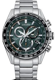 Citizen Eco-Drive radio-styrt herreur med grønn urskive | Kronograf og tachymeter | CB5914-89X