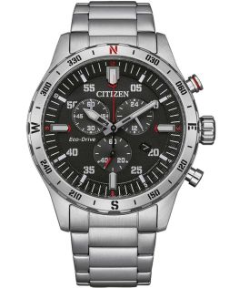 Citizen Eco-Drive kronograf i stål med H500 urverk og kompassring | AT2520-89E