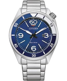 Citizen Eco-Drive herreur i rustfritt stål med J810 urverk og blå urskive | AW1711-87L