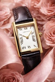 Carrie Taylor Petite Rectangular Black Leather 19mm