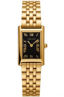 Carrie Taylor Petite Golden Rectangular Black Dial 19mm