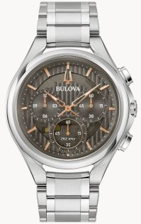 Bulova CURV chronograph herreur med grå urskive og høy-presisjons urverk | 96A298