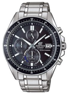 Edifice solcelledrevet stålklokke med safirglass | EFS-S510D-1AVUEF