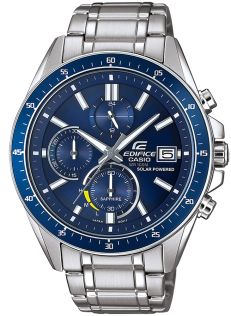 Blå Edifice herreur med solcelle og safirkrystall | EFS-S510D-2AVUEF