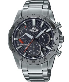 Edifice solarklokke med safirkrystall, stålramme og 100M kronograf | EFS-S580D-1AVUEF
