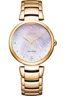 Citizen Eco-Drive dameklokke i rosegull med perlemorskive | EM0853-81Y