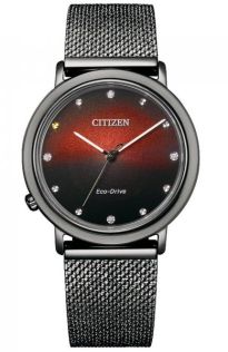 Citizen L Ambiluna 10 års jubileumsklokke | Limited edition dameklokke med lab-skapt diamanter og rød solnedgangseffekt | EM1007-47E