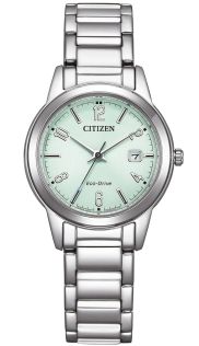 Citizen Eco-Drive dameklokke med mintgrønn urskive | FE1241-71X