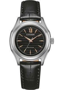 Citizen Eco-Drive dameklokke i stål med J730 urverk og romertall | FE2110-14E