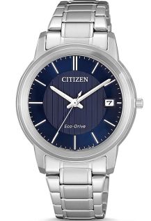 Citizen Eco-Drive dameklokke i stål | Blå strukturert urskive | FE6011-81L