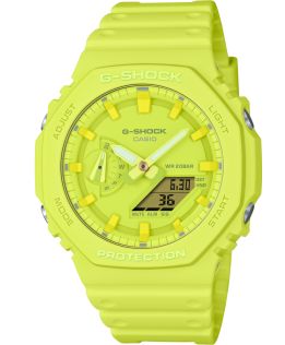Gul G-SHOCK med åttekantet karbonkjerne og 200M vannmotstand | GA-2100-9A9ER